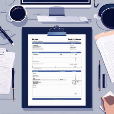 Create an infographic of a modern web development application showing a PDF template editor of an invoice of a online purchase-2